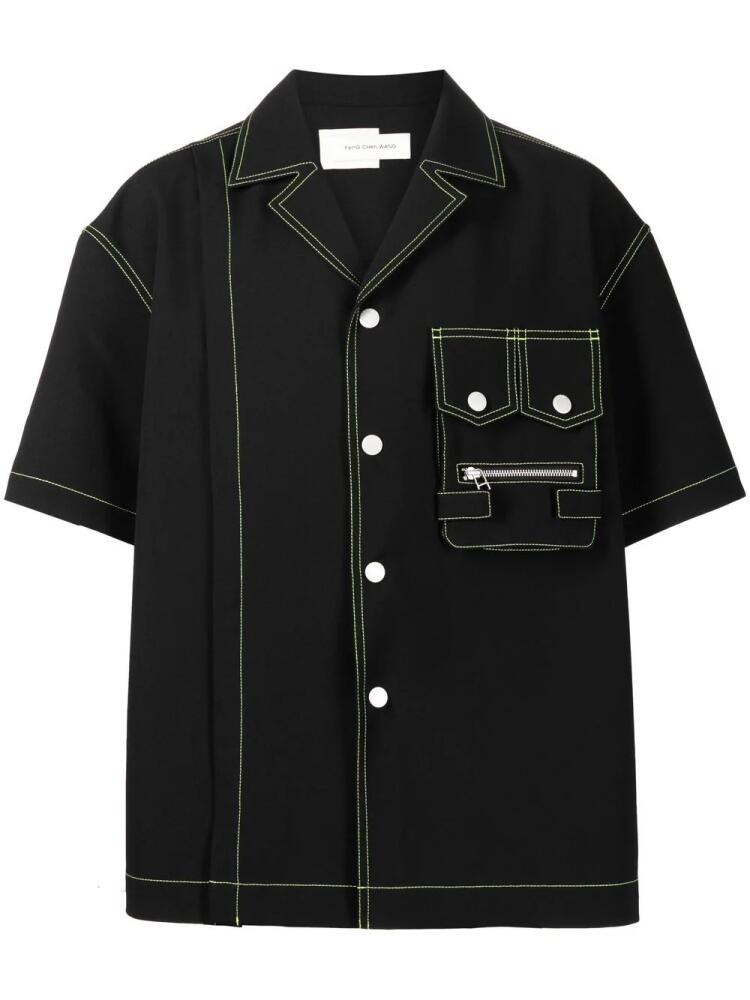 Feng Chen Wang contrast-stitch short-sleeve shirt - Black Cover