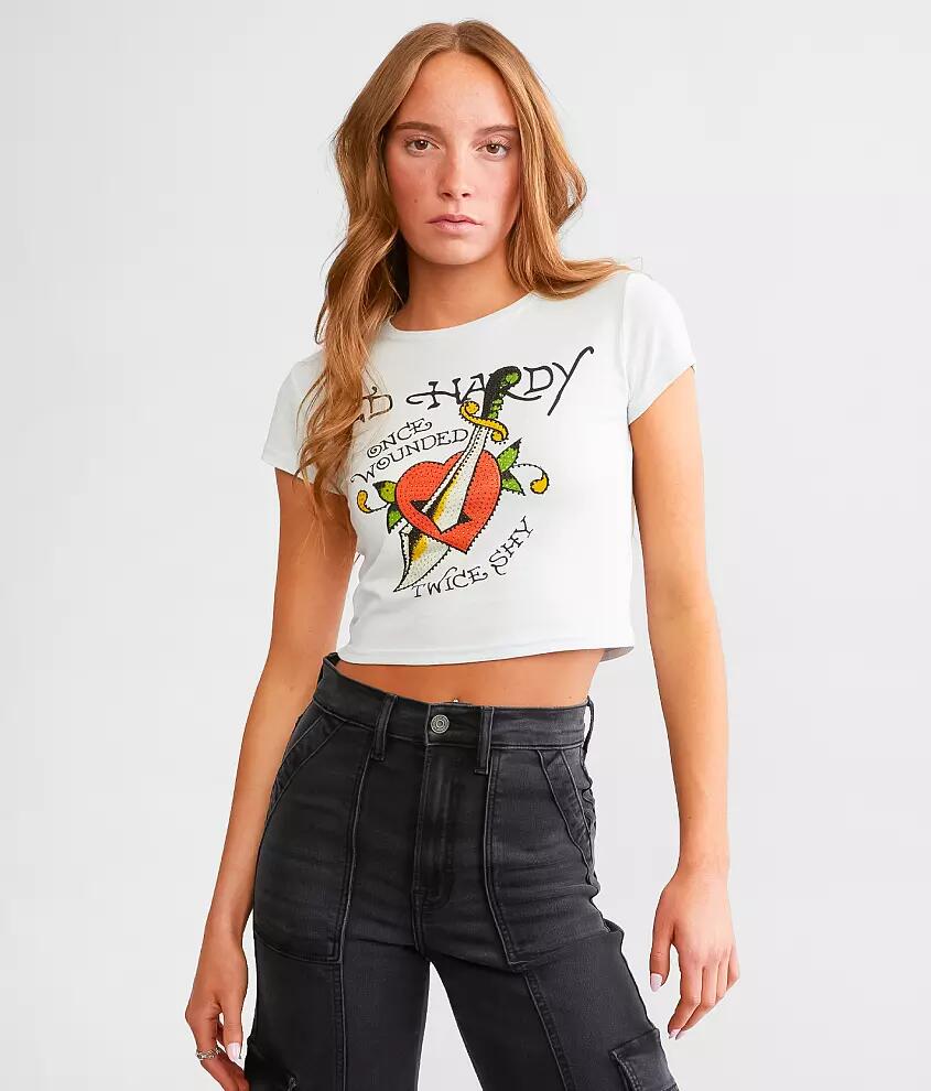 Ed Hardy Twice Shy Cropped T-Shirt Cover