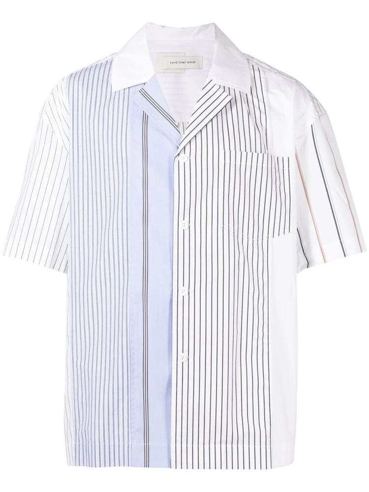 Feng Chen Wang short-sleeve striped shirt - Blue Cover