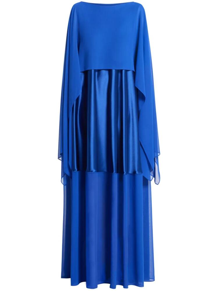 Talbot Runhof Loggia crepe cape gown - Blue Cover