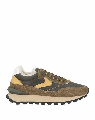 Voile Blanche Man Sneakers Military green Leather Cover