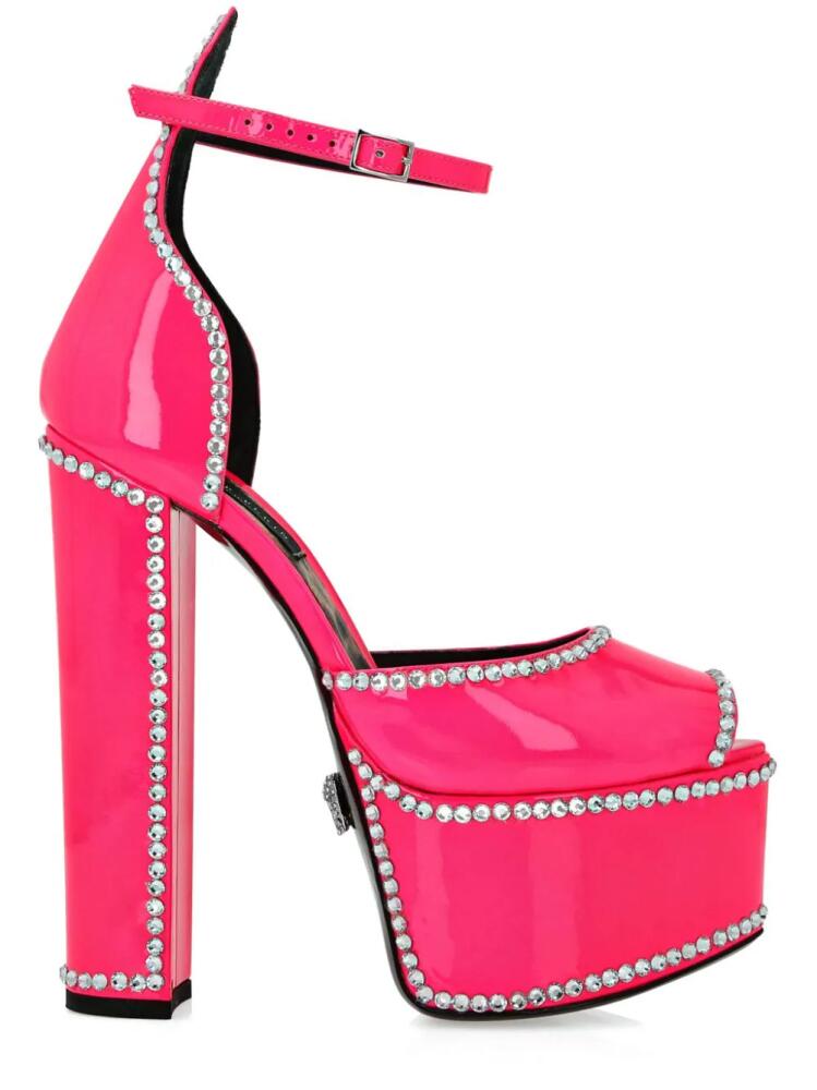 Philipp Plein crystal-embellished leather sandals - Pink Cover