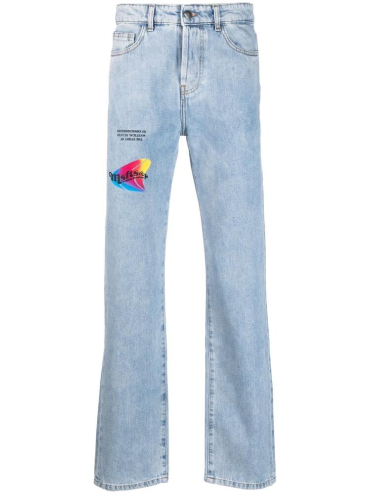 MSFTSrep logo-patch straight-leg jeans - Blue Cover