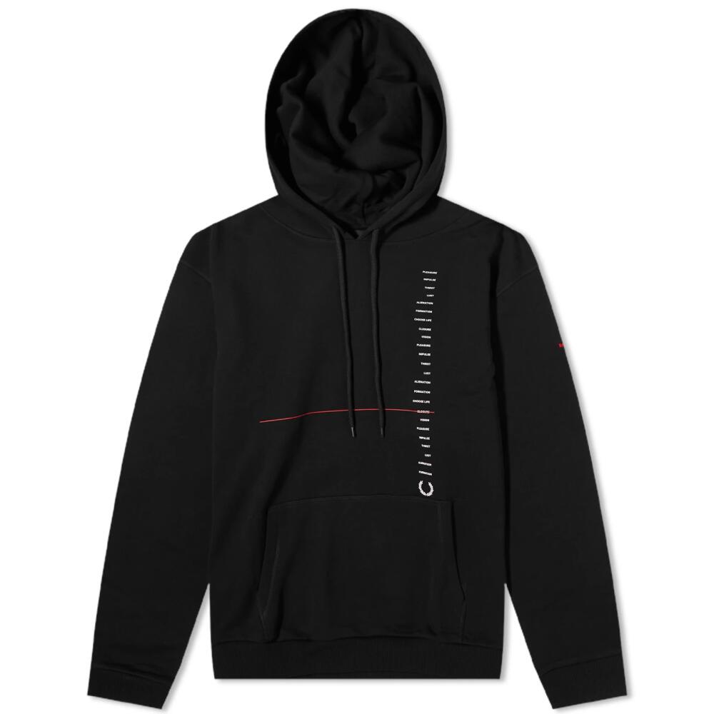 Fred Perry Men's x Raf Simons Printed Hoodie in Black Cover