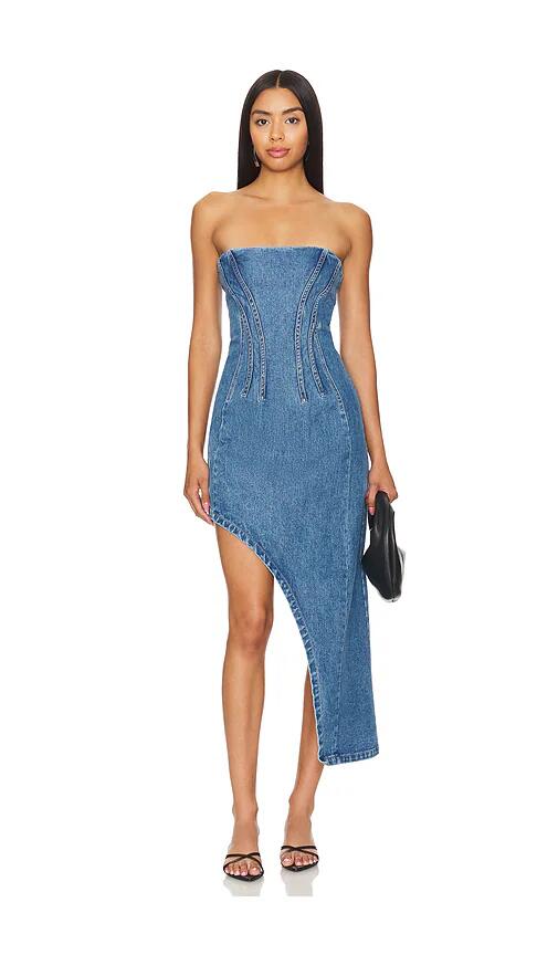 Bardot Amory Denim Midi Dress in Blue Cover