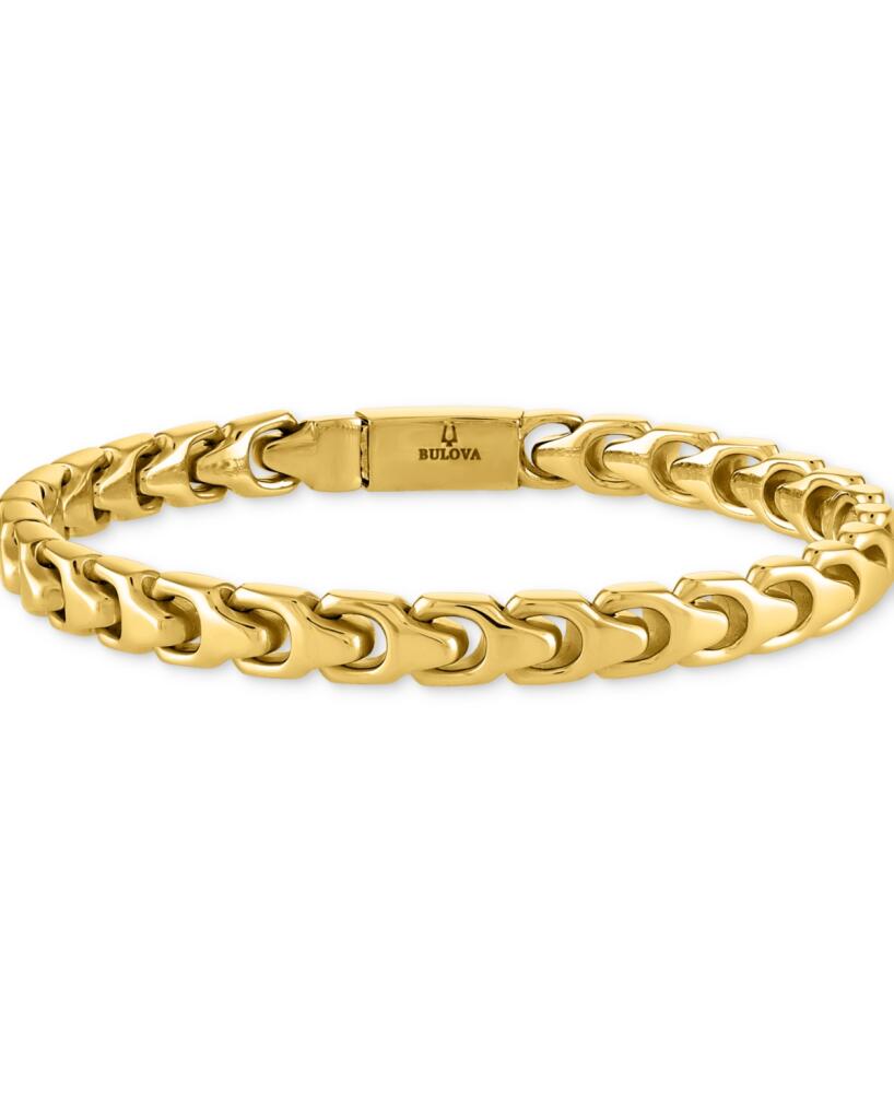 Bulova Men's Link Bracelet in Gold-Plated Stainless Steel - Na Cover