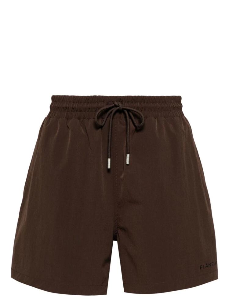 FLÂNEUR logo swim shorts - Brown Cover