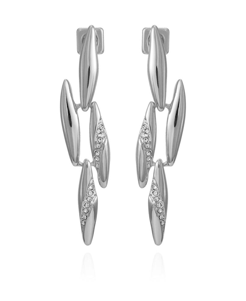 Vince Camuto Silver-Tone Glass Stone Chandelier Drop Earrings - Silver Cover