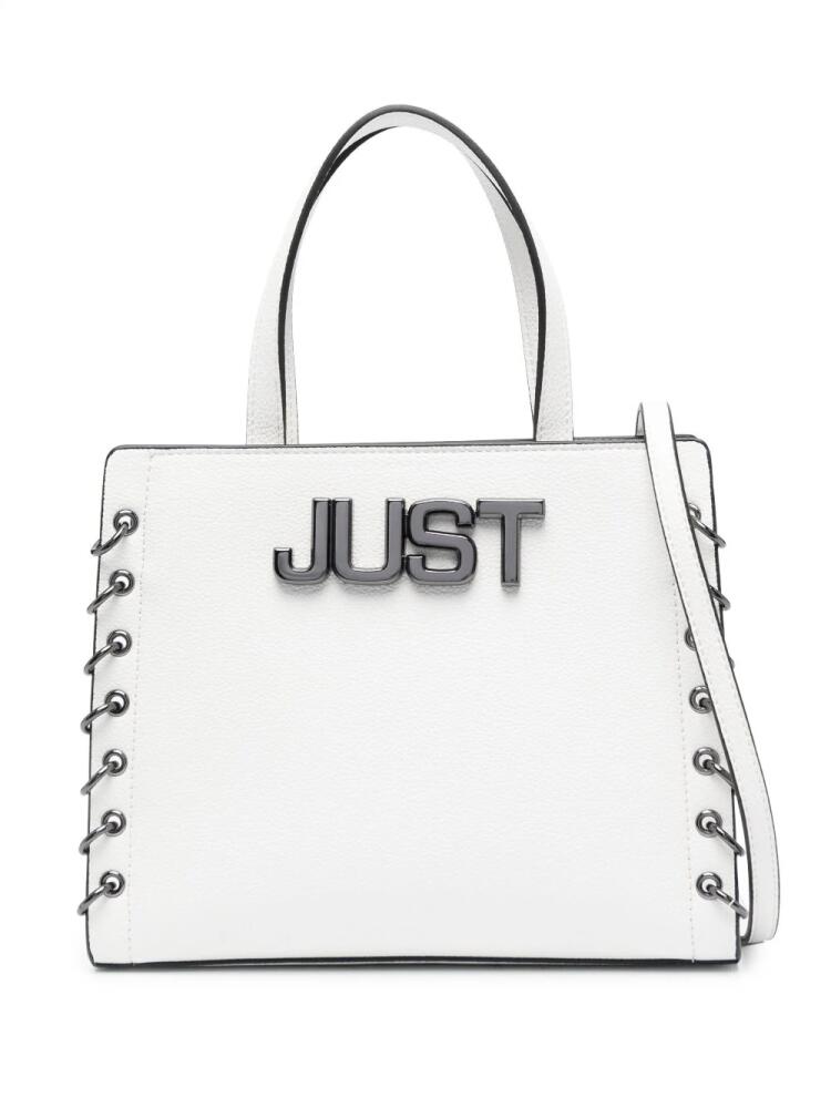 Just Cavalli logo-plaque tote bag - White Cover