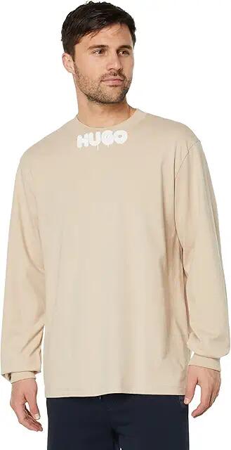 BOSS Dotopaxi Sprayed Logo Long Sleeve Shirt (Sandy Dune) Men's Clothing Cover