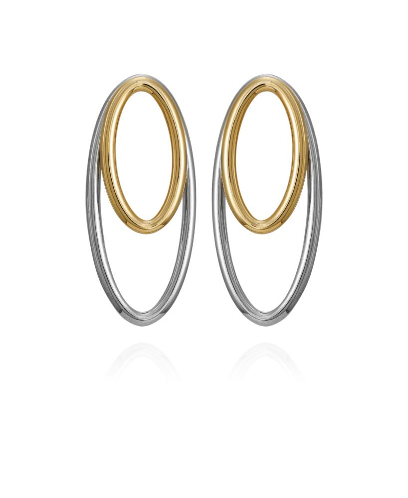 Vince Camuto Two-Tone Double Oval Hoop Earrings - Gold, Silver Cover