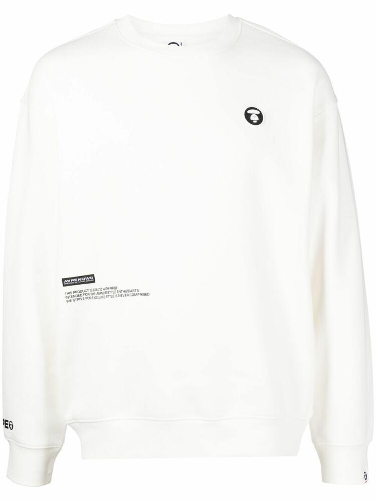 AAPE BY *A BATHING APE® logo-patch crew neck sweatshirt - White Cover