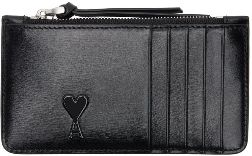 AMI Paris Black Ami de Cœur Zipped Card Holder Cover