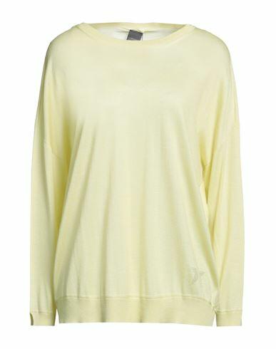 Lorena Antoniazzi Woman Sweater Light yellow Silk, Virgin Wool Cover