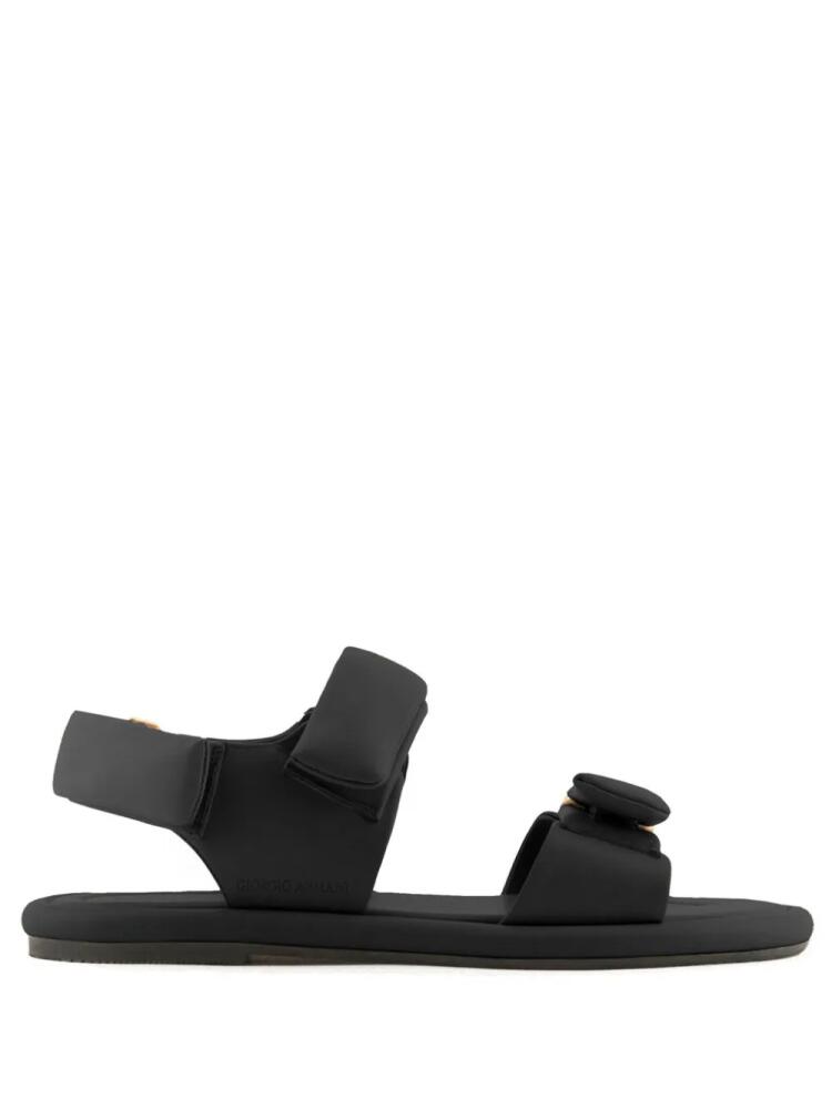 Giorgio Armani touch-strap leather sandals - Black Cover