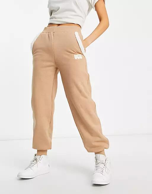 UGG Daylin bonded fleece sweatpants in camel-Neutral Cover