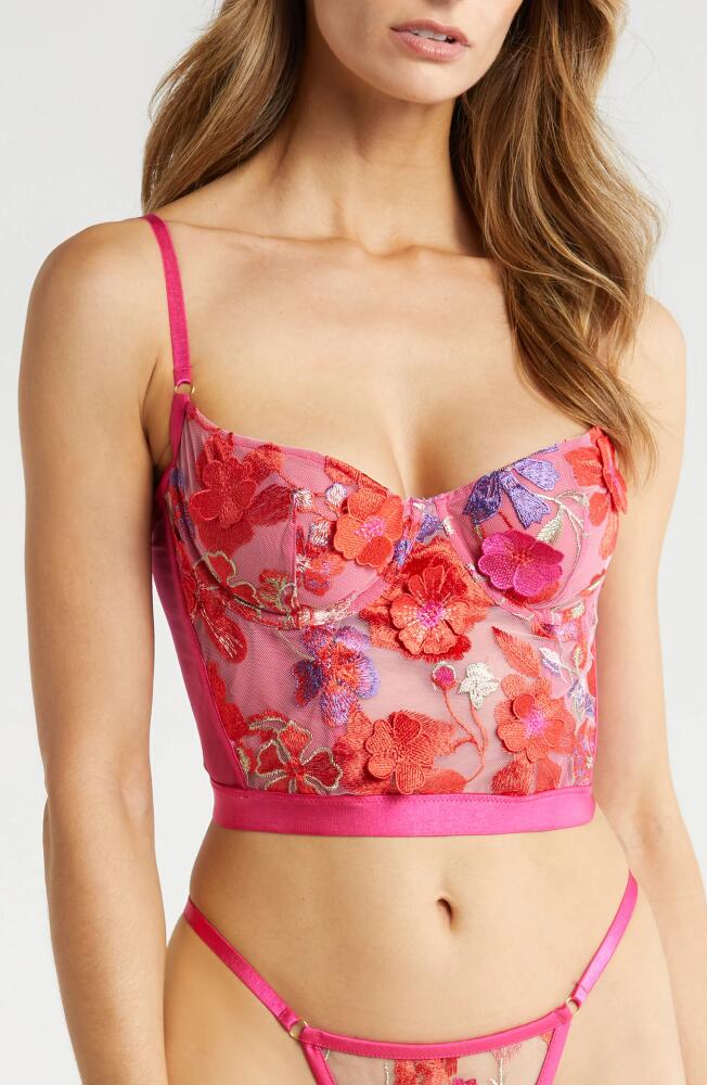 KILO BRAVA Floral Embroidered Underwire Bustier in Mixed Berry Cover