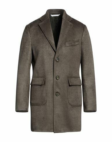 Herman & Sons Man Coat Dark green Polyester, Viscose, Wool Cover