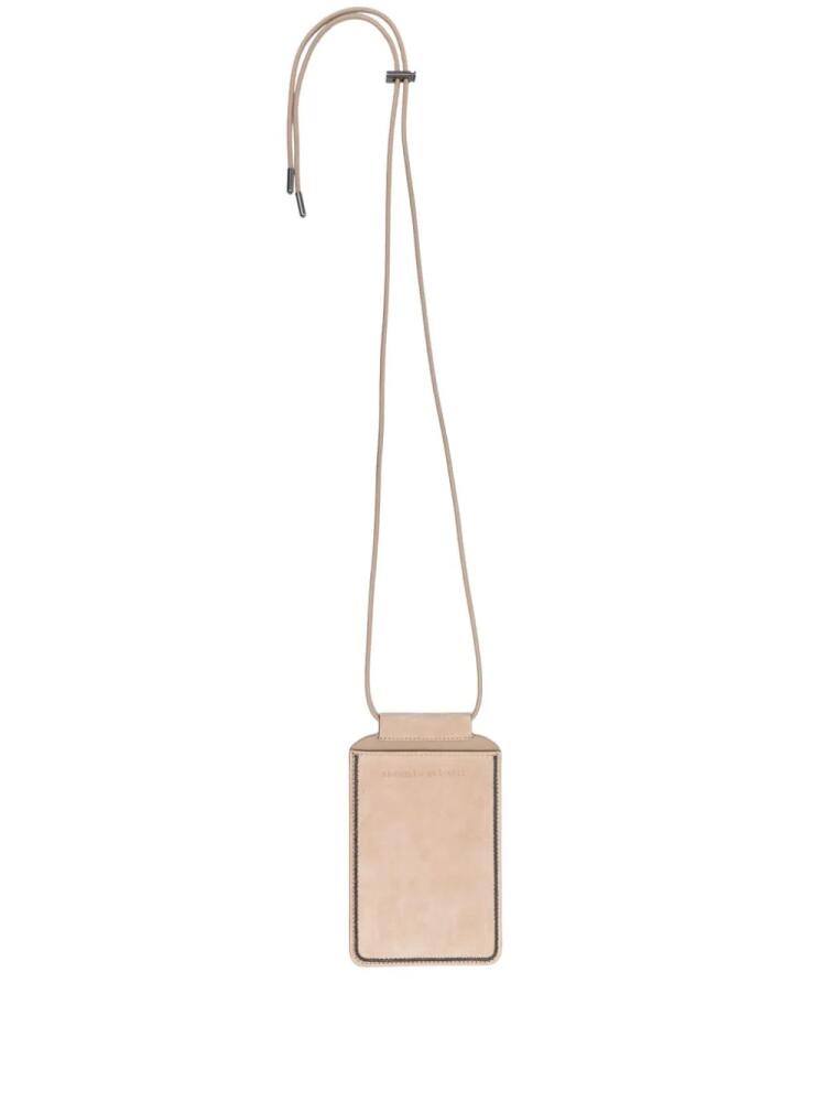 Brunello Cucinelli debossed-logo crossbody bag - Neutrals Cover