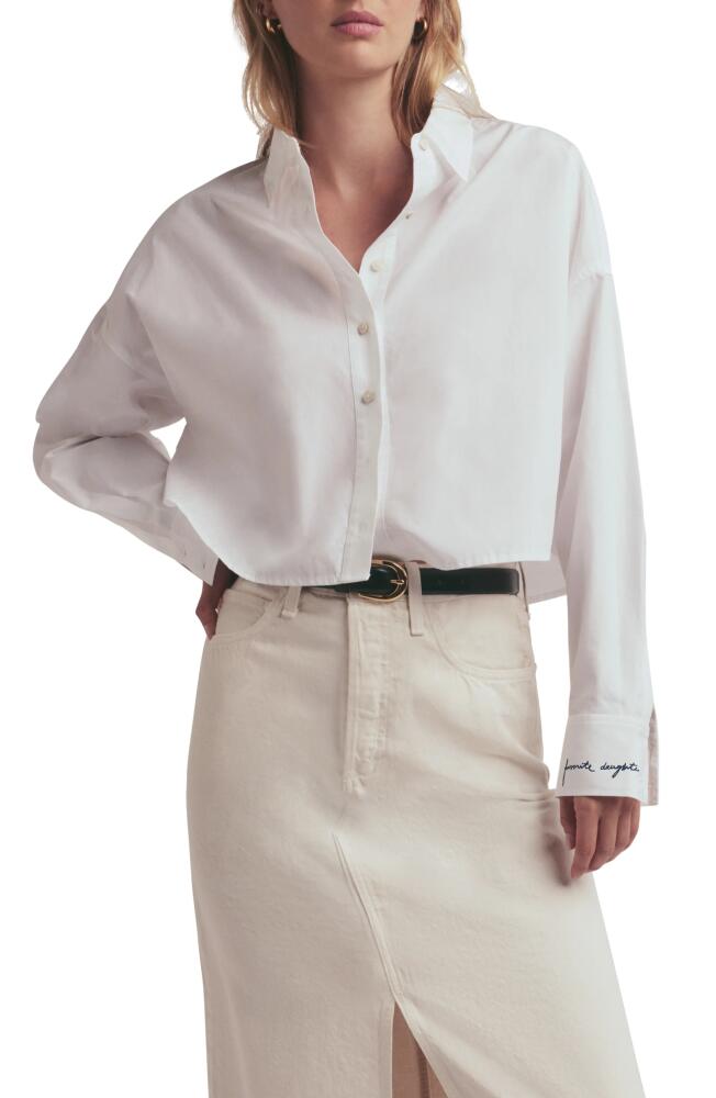 Favorite Daughter The Crop Ex Boyfriend Button-Up Shirt in White Cover