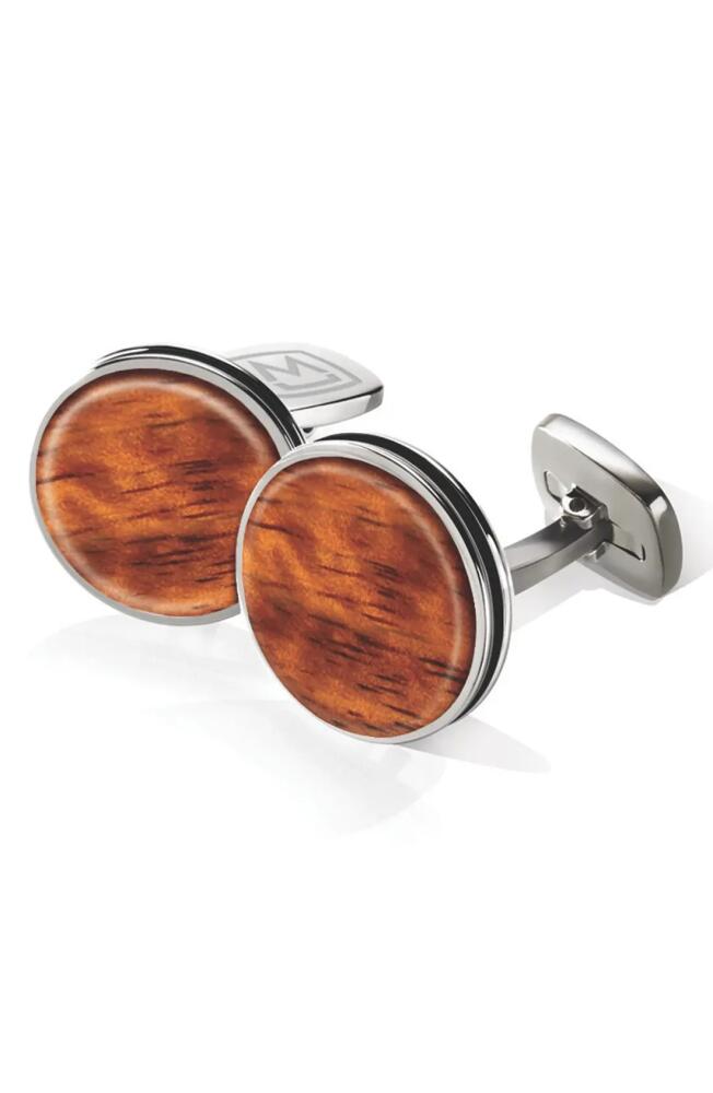 M-Clip® Bubinga Cuff Links in Stainless Steel/Bubinga Brown Cover