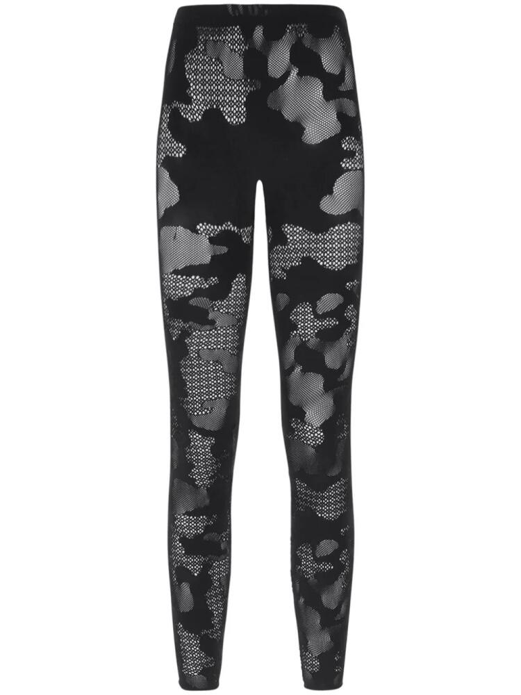 GCDS camouflage-pattern mesh leggings - Black Cover