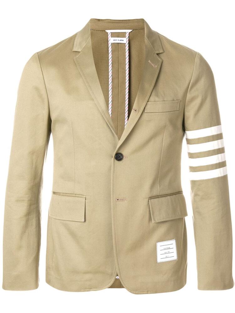 Thom Browne 4-bar Unconstructed Sport Coat - Neutrals Cover