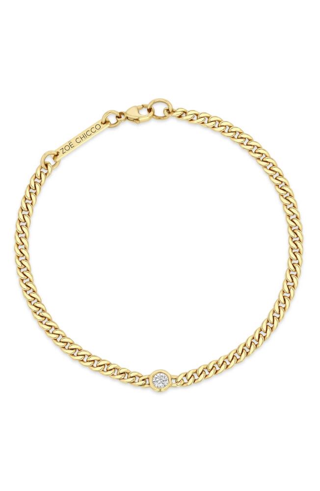 Zoë Chicco 14K Gold Curb Chain Diamond Bracelet in 14K Yellow Gold Cover