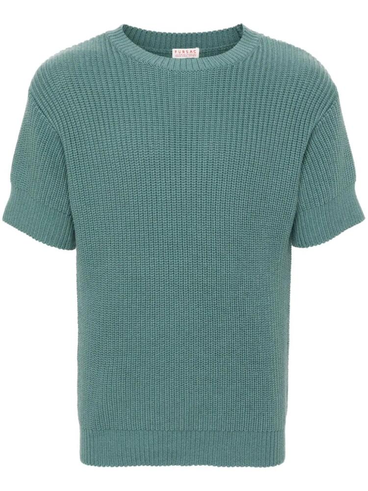 FURSAC ribbed-knit cotton top - Blue Cover