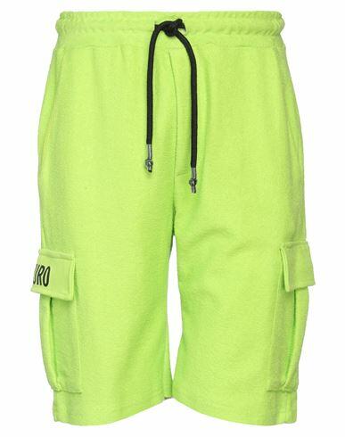 Takeshy Kurosawa Man Shorts & Bermuda Shorts Acid green Cotton Cover