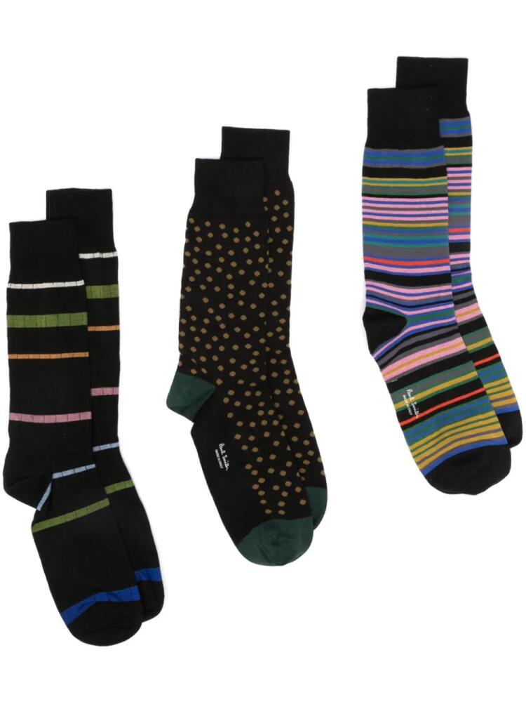 Paul Smith graphic-print socks (set of three) - Black Cover