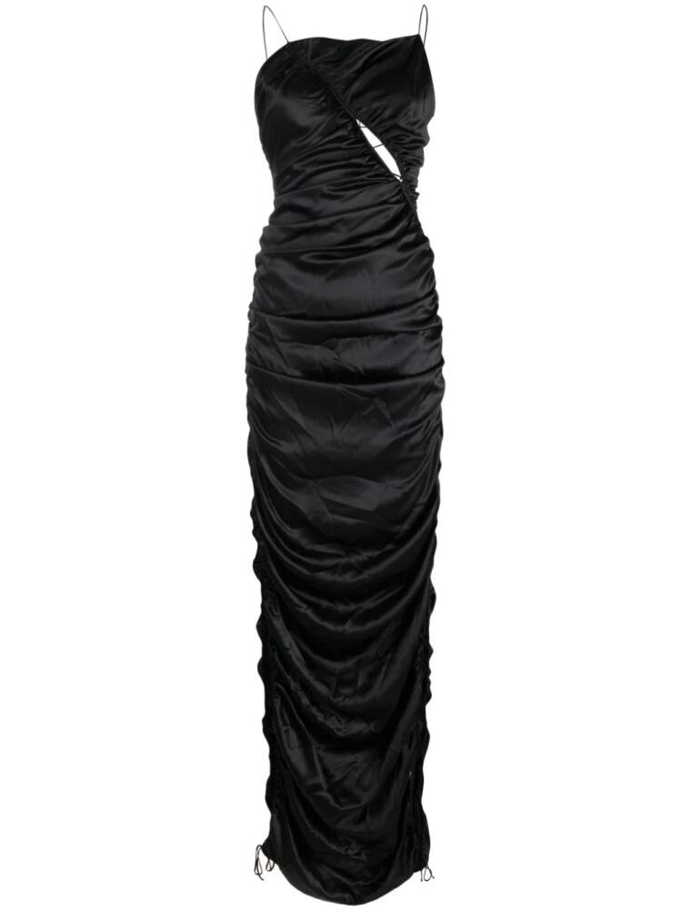 Del Core draped silk maxi dress - Black Cover