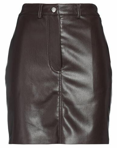 Nanushka Woman Mini skirt Dark brown Polyurethane, Recycled polyamide Cover