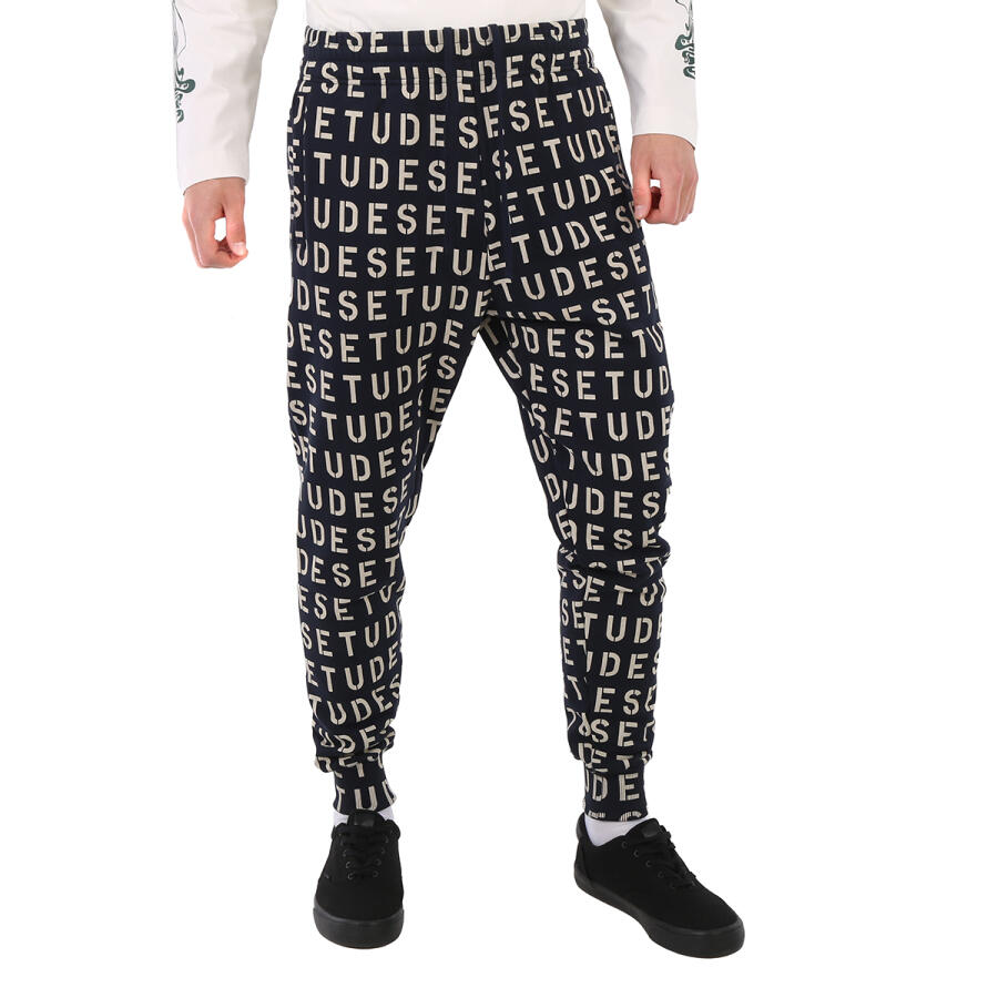 Etudes Mens Tempra Stencil Logo All-Over Pants Cover