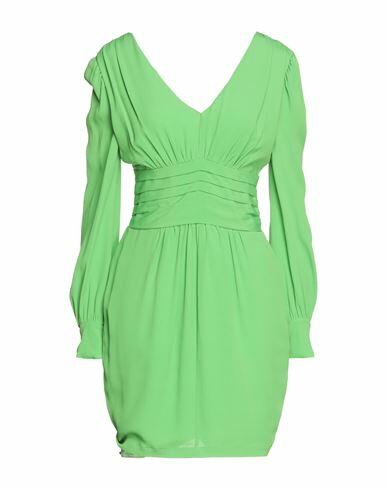 Carla G. Woman Mini dress Green Acetate, Silk Cover