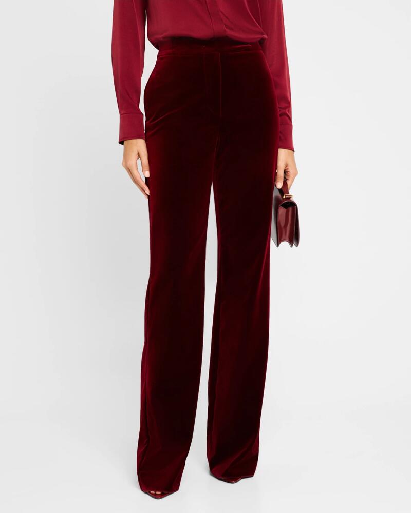 Max Mara Studio Aceto Straight-Leg Cotton Velvet Pants Cover