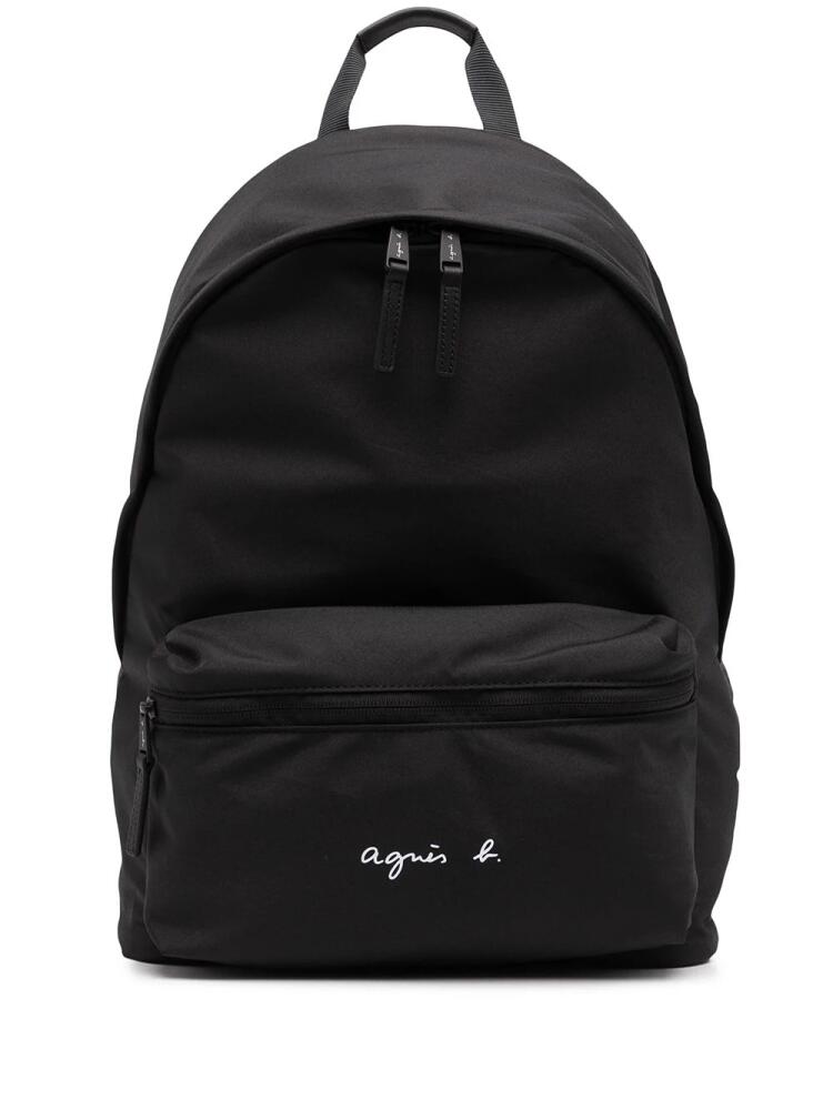 agnès b. logo-print backpack - Black Cover