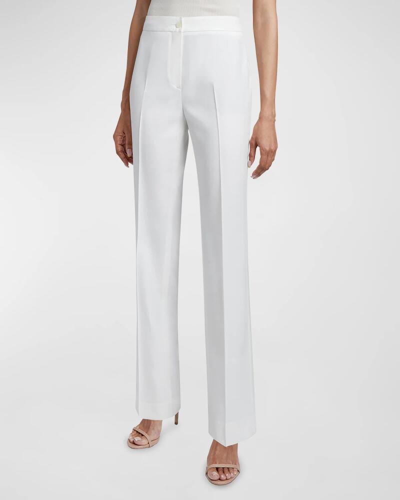 Santorelli Serena High-Rise Straight-Leg Twill Pants Cover