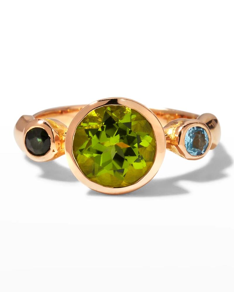 Lee Brevard Rose Gold Sybil Ring with Peridot, Tourmaline and Topaz Cover