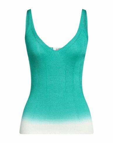 Aviù Woman Tank top Green Virgin Wool, Silk Cover