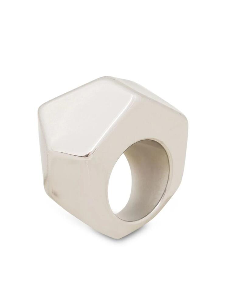 Alberta Ferretti faceted metallic ring - Silver Cover