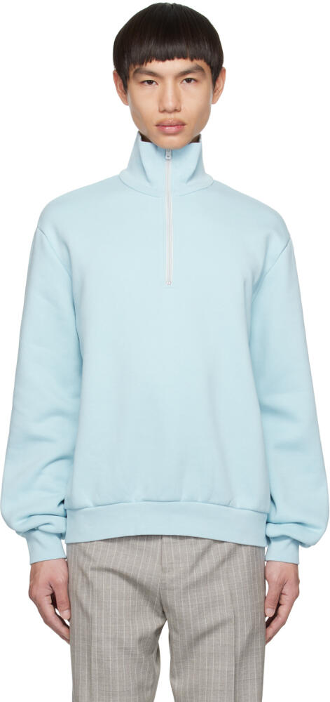 Acne Studios Blue Half-Zip Sweatshirt Cover