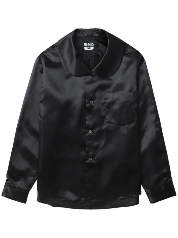 Black Comme Des Garçons rounded-collar satin shirt Cover