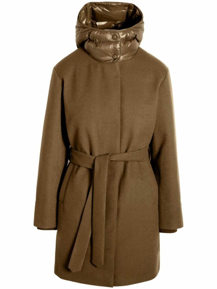 Norwegian Wool belted padded parka - Brown Cover