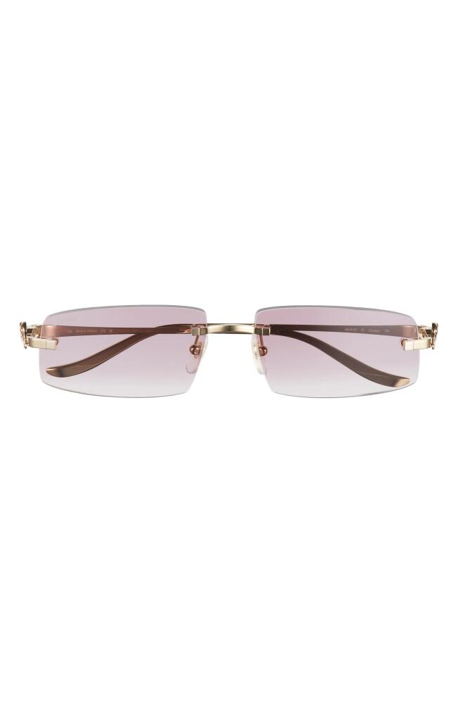 Cartier 58mm Rectangular Sunglasses in Dark Gold Cover