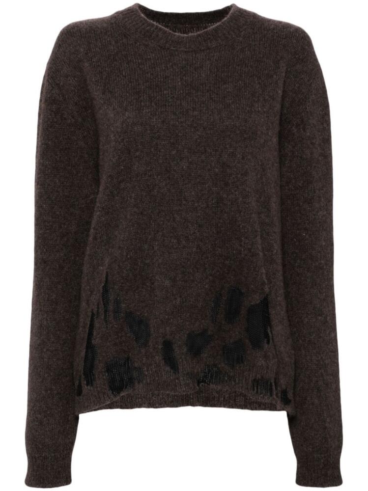 Uma Wang cut-out crewneck sweater - Brown Cover