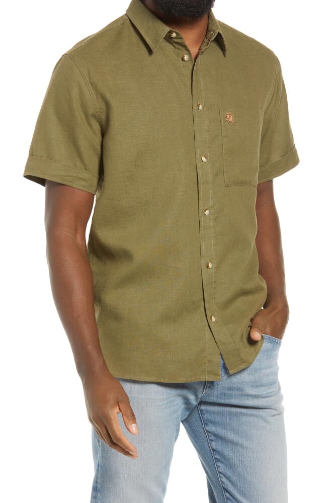 Fjällräven Ovik Travel Short Sleeve Button-Up Shirt in Green Cover