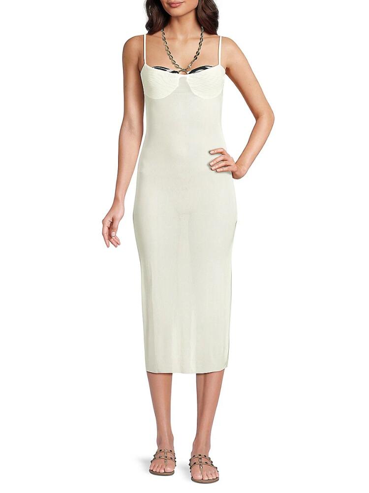 WeWoreWhat Women's Sheer Midi Dress - Off White Cover