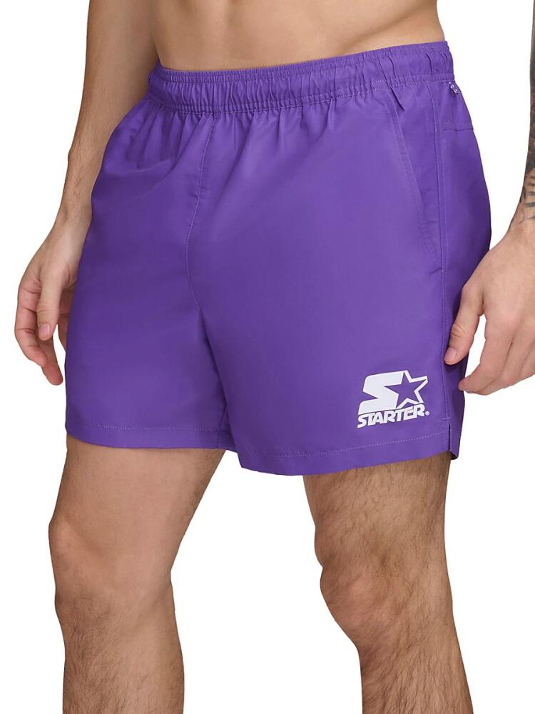 Starter Men's Logo Volleyball Shorts - Purple Cover