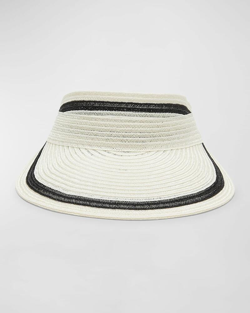 Eugenia Kim Ricky Two-Tone Braided Straw Visor Cover